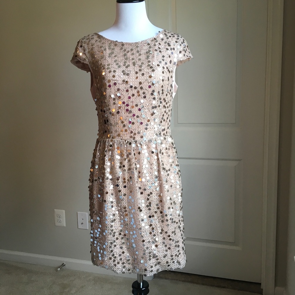 Blush minidress with silver pailettes
